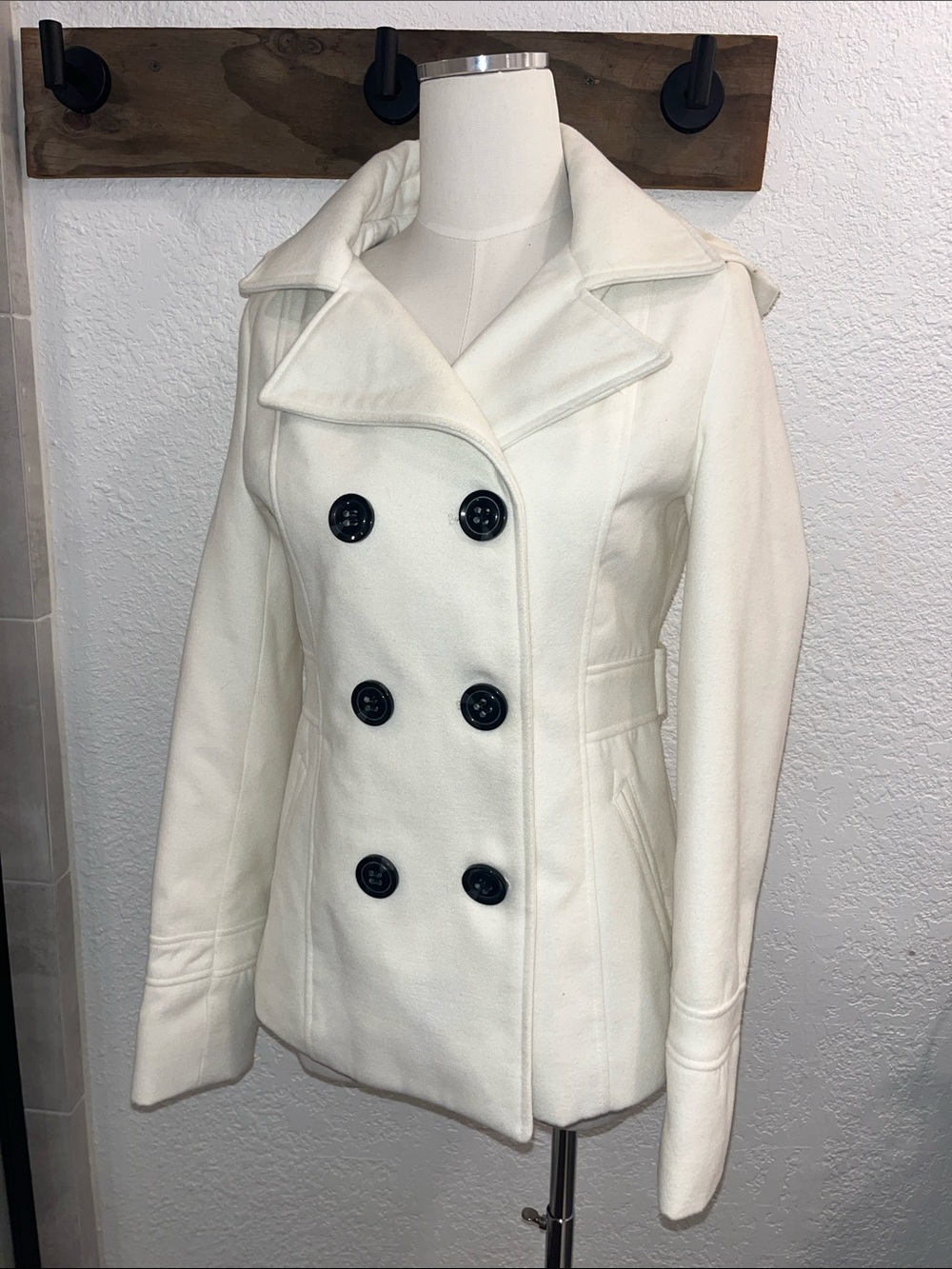 American Rag Cream Double-Breasted Peacoat
